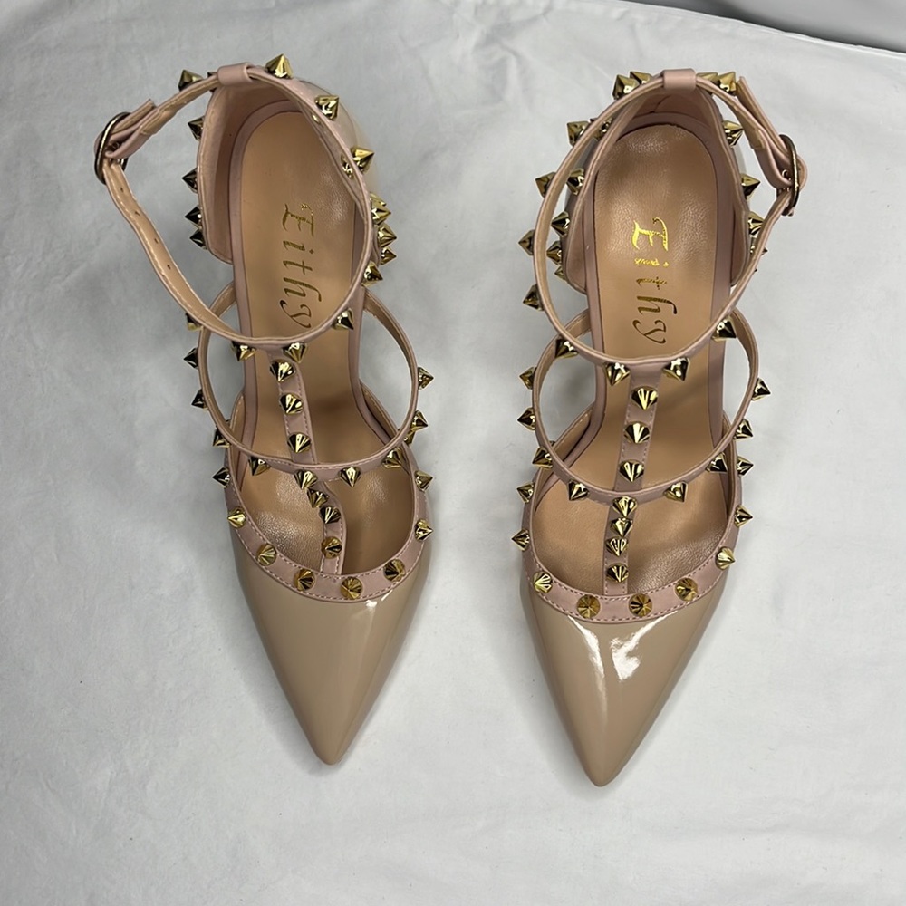 Eithy Women heels Shoes like new Size 6 Beige Color Normal Wear